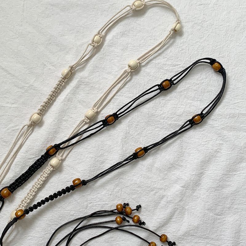 Kami Ethnic Wood Strap Knot String Belt