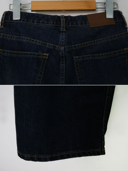 TY Deep Blue Washed Denim Wide Pants