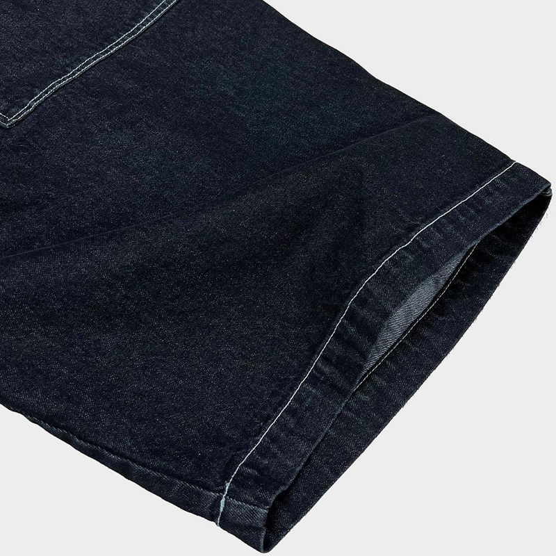 denim stitch shorts_black