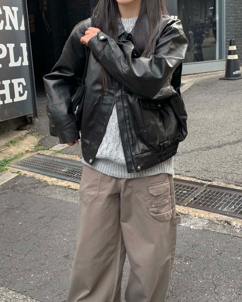 Humming leather jacket