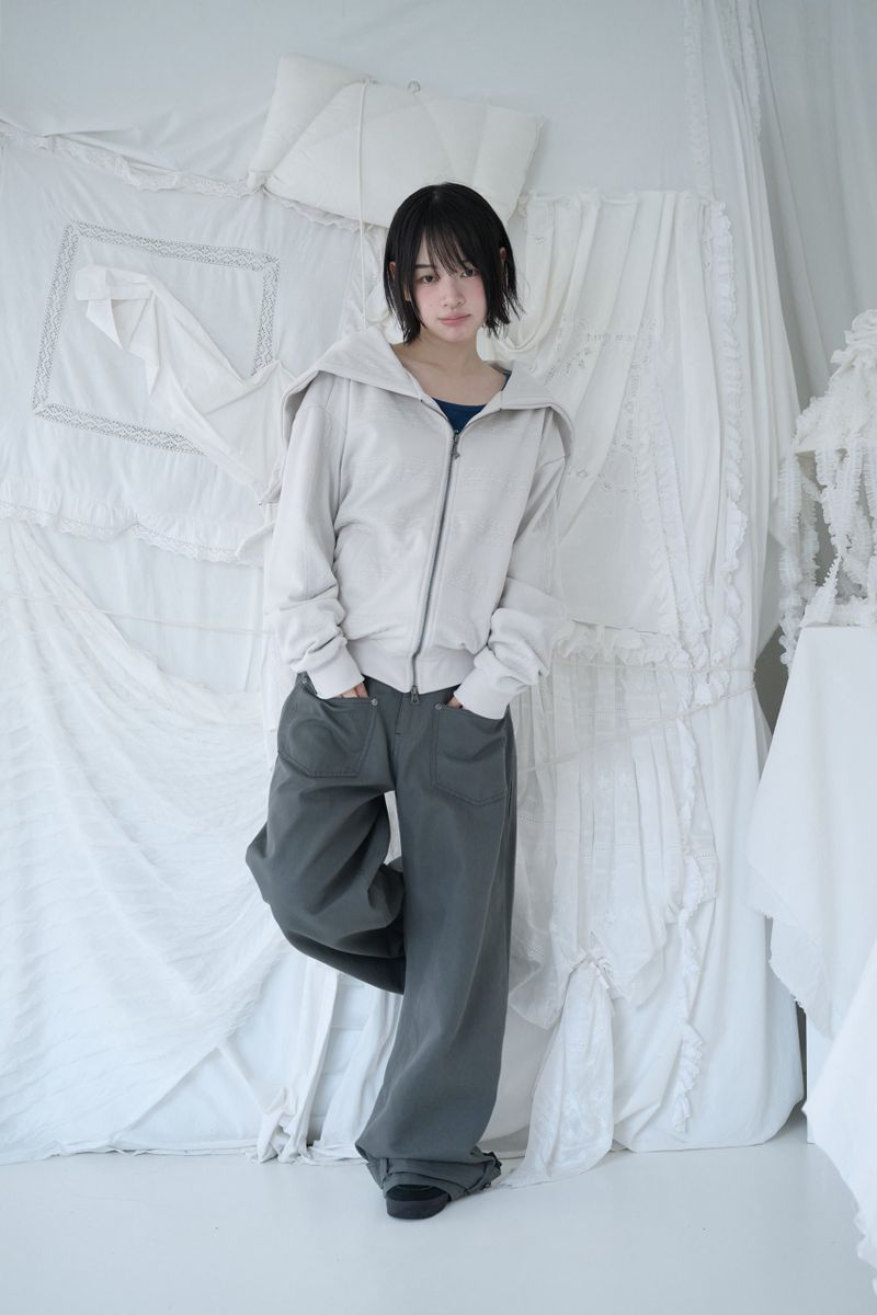 BELTED POCKET COTTON PT CHARCOAL