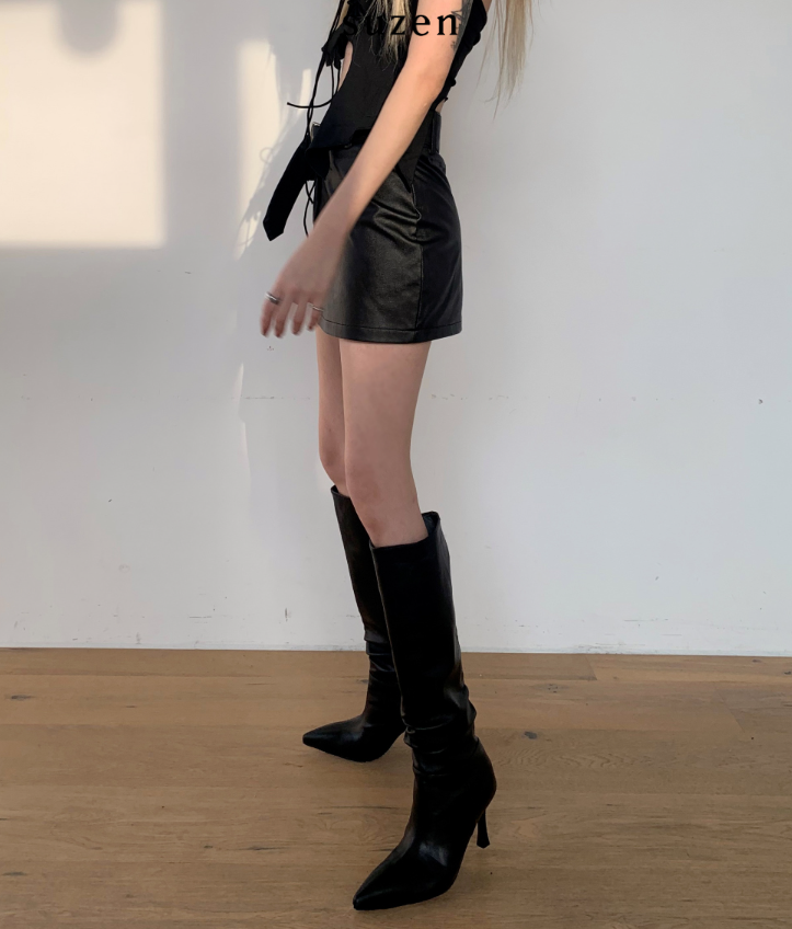 Ive Shirring Long Boots (2color)