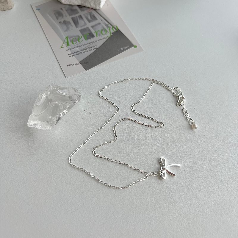 rri Ballet Core Silver 925 Silver Ribbon Fresh Pearl Two Way Guest Look Necklace