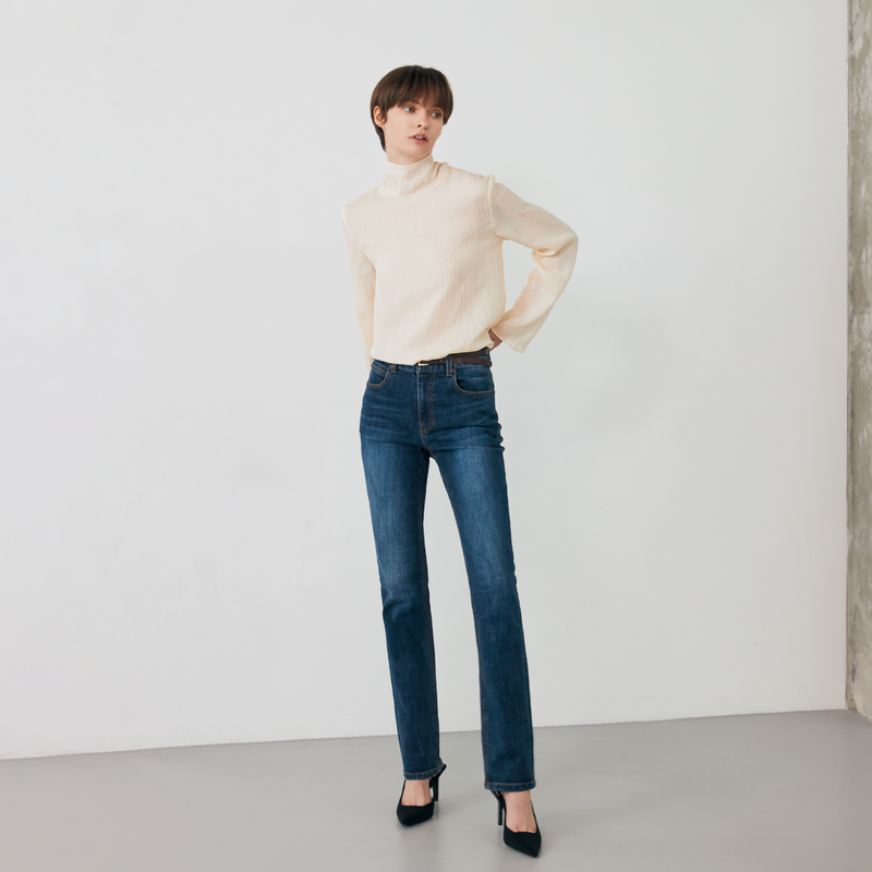 Twill Deep Blue Slim Straight Jean - YC392