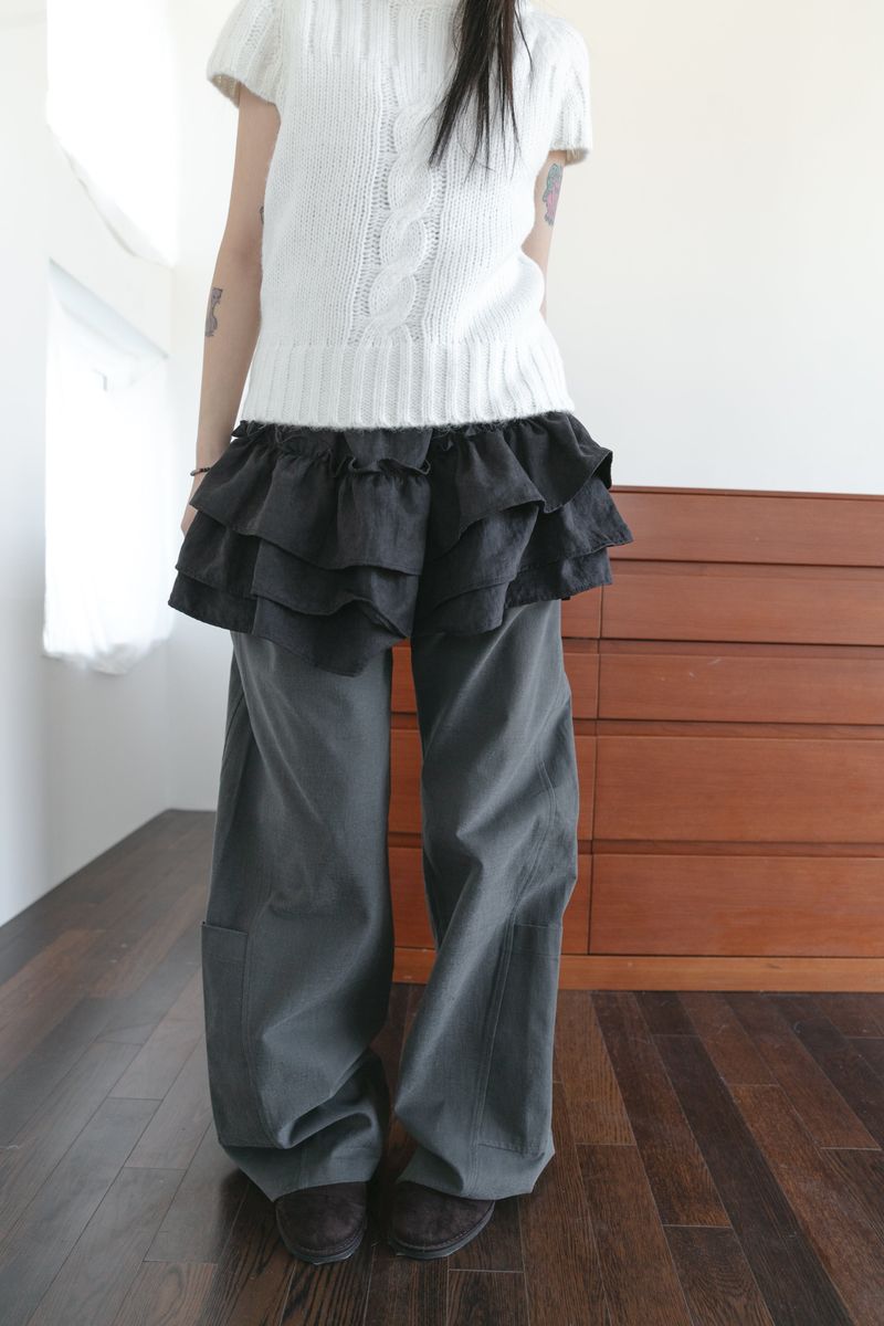 peach side pocket wide pants(2colors)