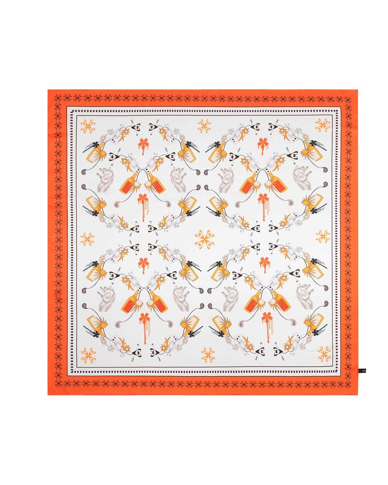 JOMO Motif Square Scarf _ Orange