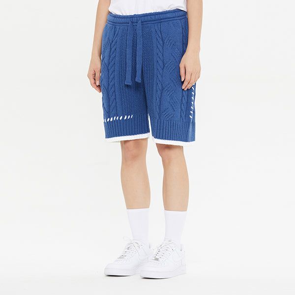 CABLE KNIT WIDE HALF PANTS