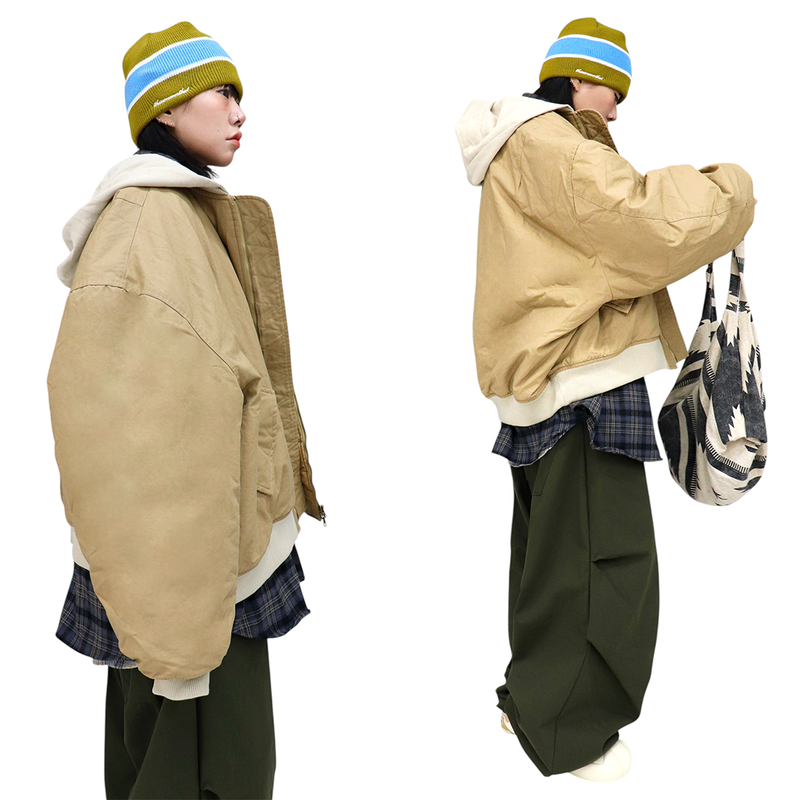Two-Tone Hooded Ripstop MA-1 Padded Jumper
