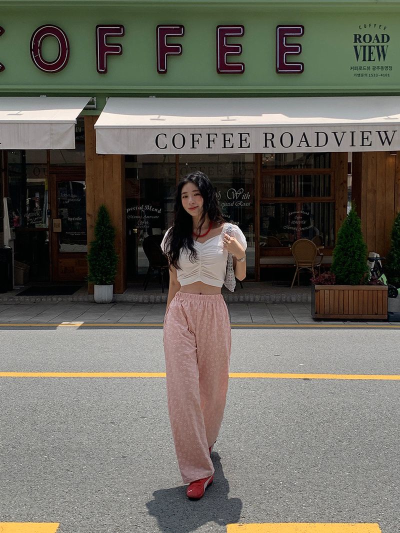 [MADE] PESTO FLOWER WIDE PANTS