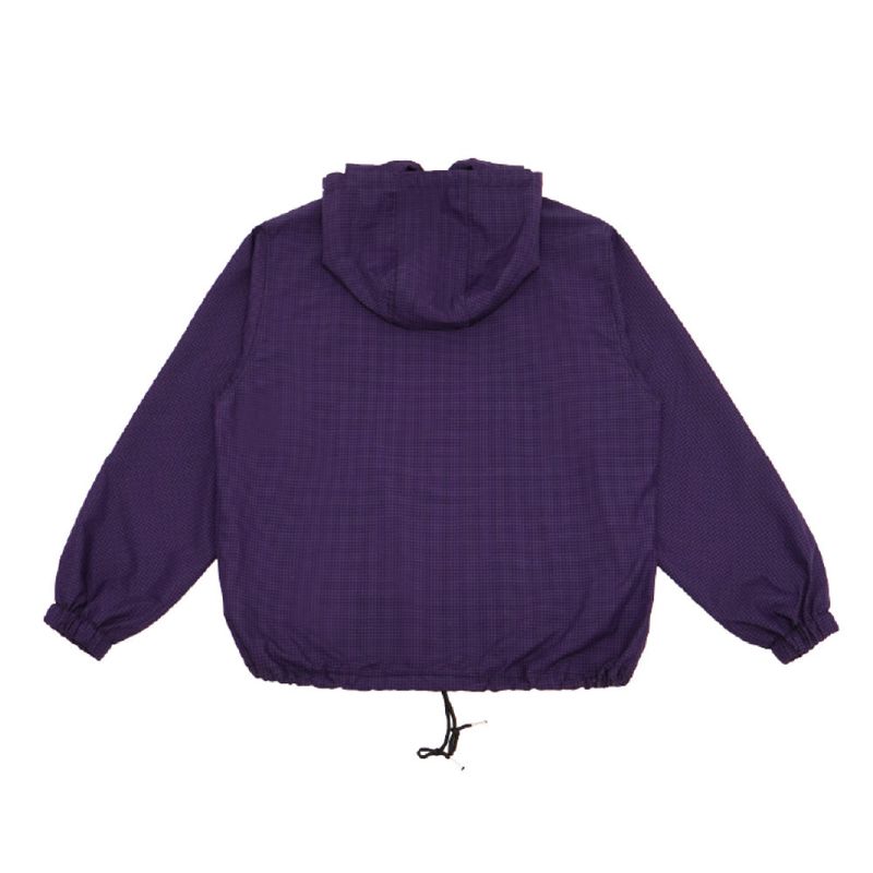 Check Hoodie WindBreaker (purple)