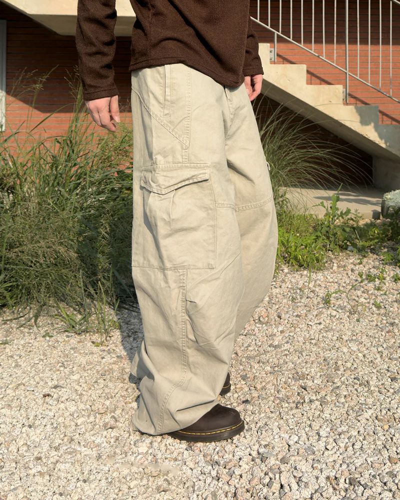 Cerne Dying Washed Curved Cargo Pants
