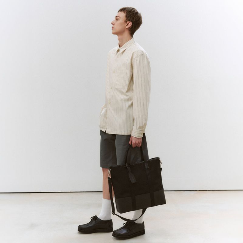 Dual Top Canvas Tote Bag_Black