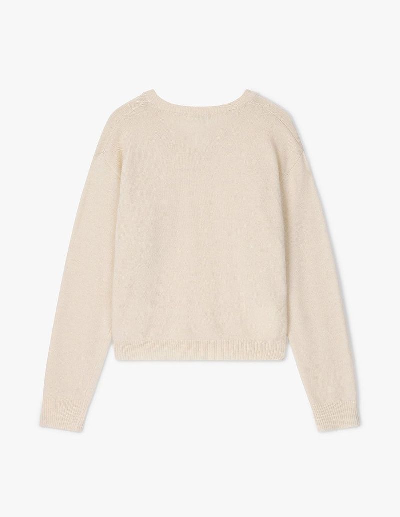 WOOL V-NECK KNIT (IVORY)