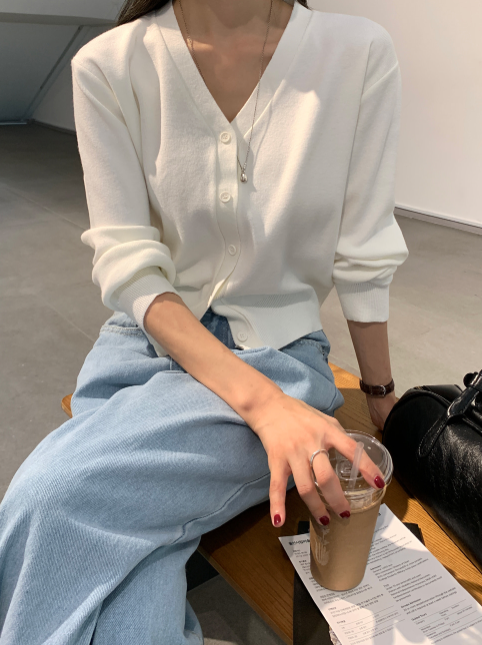 Nitz Pudding V-neck Cardigan / 10 colors