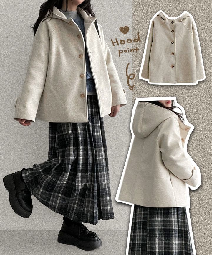hijjoo(ハイチュー)の「Barty High-Neck Hooded Coat Jacket - Poly Lining, Quilted Lining 2 types!(Jackets/Outerwear)」