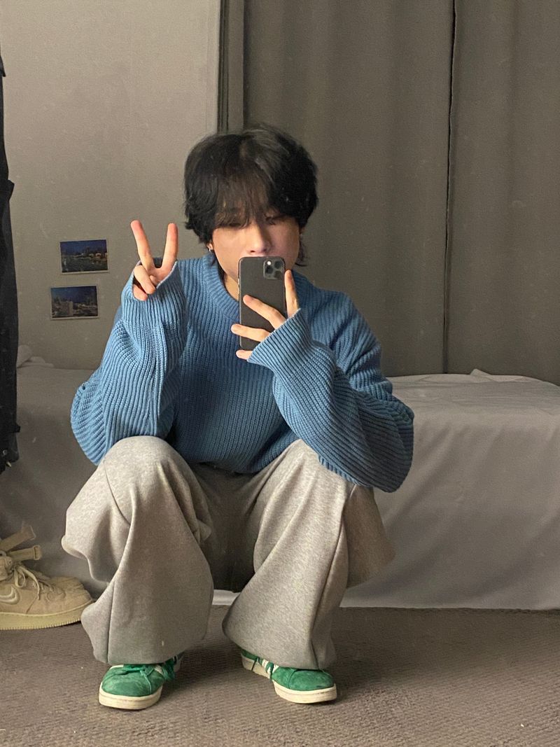 basic hachi round muji Knit 2C