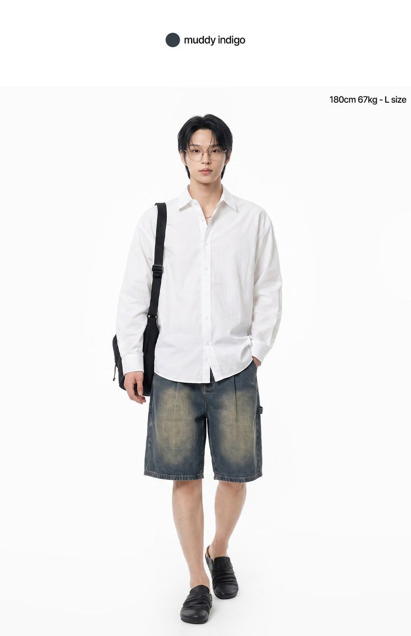 urban carpenter bermuda denim pants (muddy indigo)