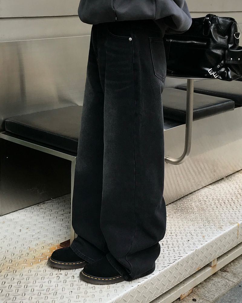 [ORIGINAL] Brushed Denim Wide Pants