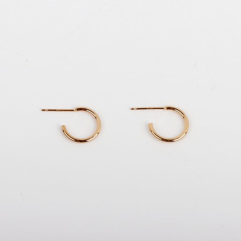 silver open ring earring (925 silver+18k gold plating)