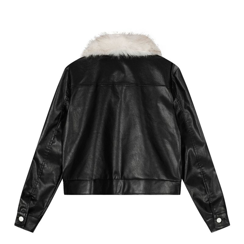 Leon Fur Collar Leather Jacket