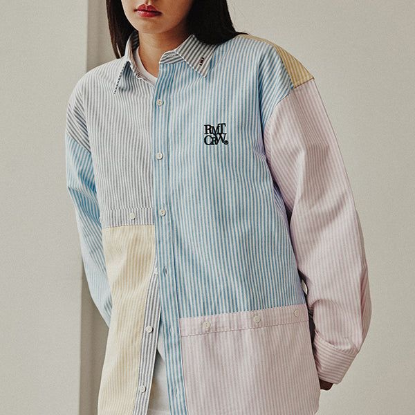 ROMANTIC CROWN(ロマンティッククラウン)の「COLOR MIXED COTTON SHIRT_NAVY(Tops)」