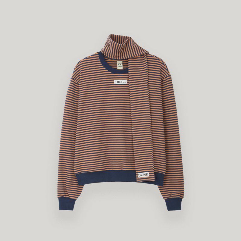 Orange/Navy Stripe Fleece MTM