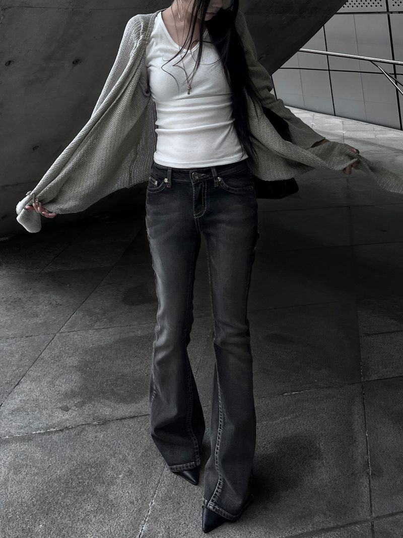 strap frey knit cardigan (2color)