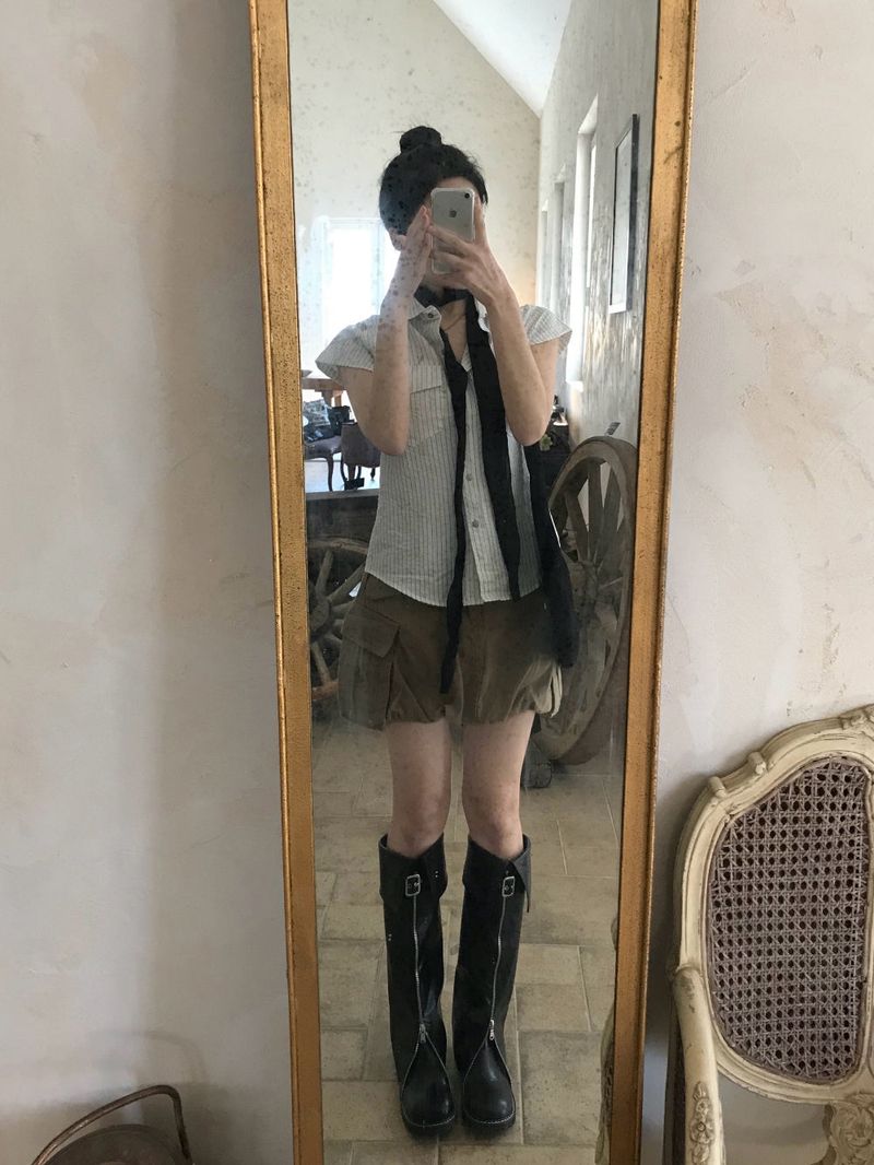 Wave See-through Wrinkle Long Scarf