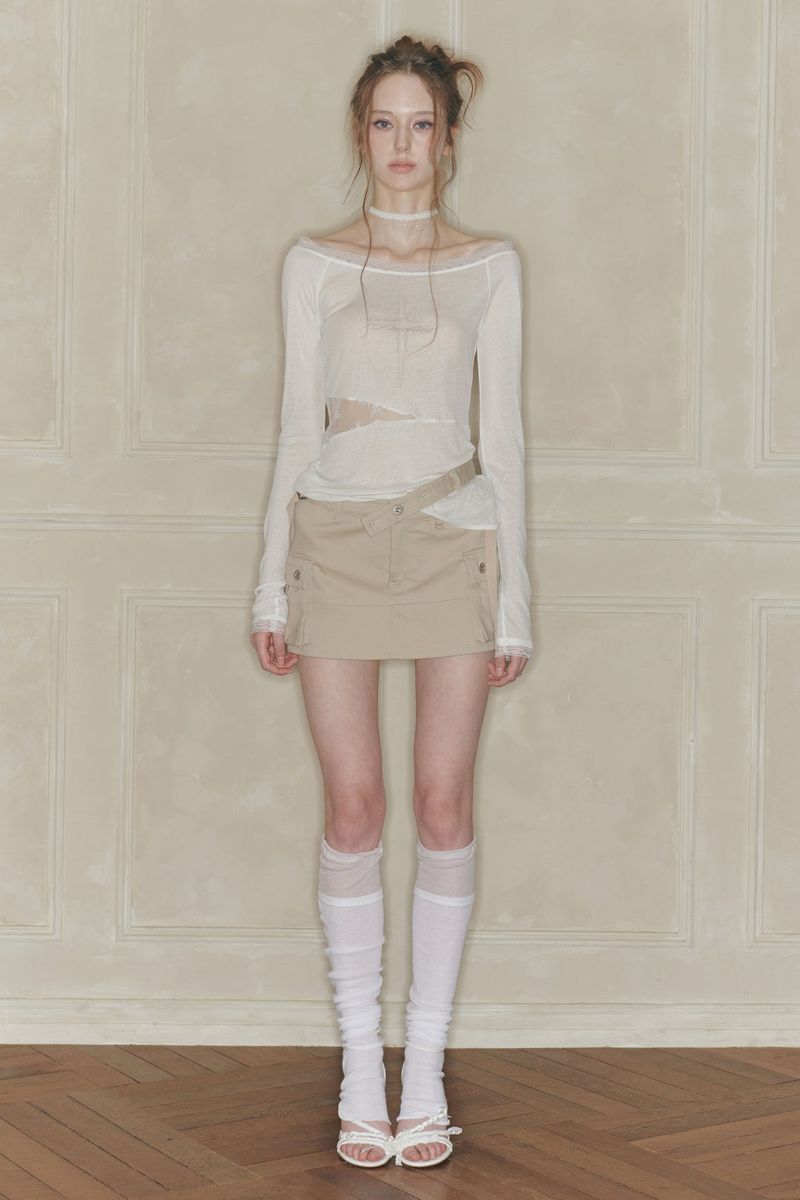 LACE BOATNECK TOP white