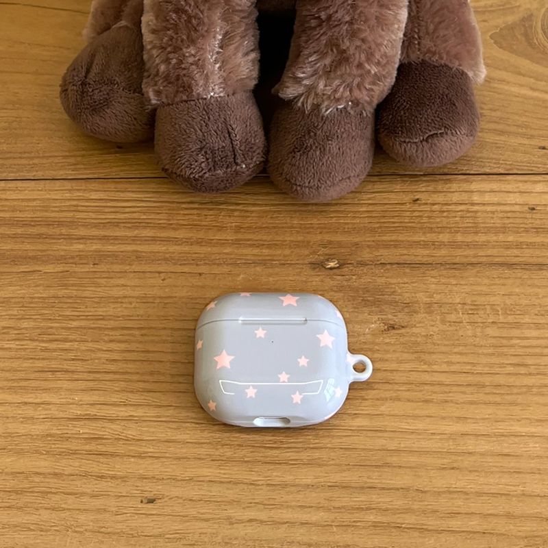 star glossy airpods case(gray)