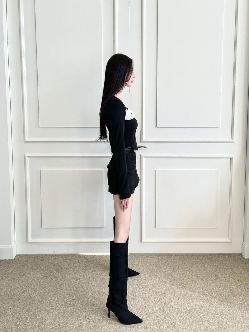1111. Wrap slit belt mini sk (2color)