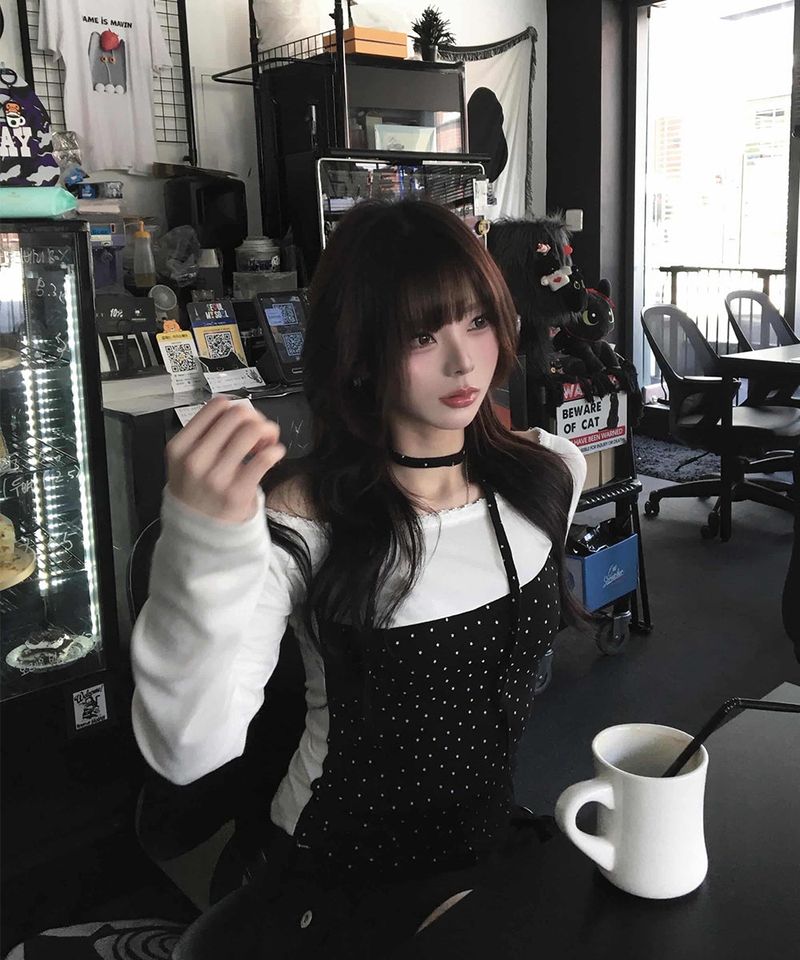 Lace Mini Star T-shirt_black