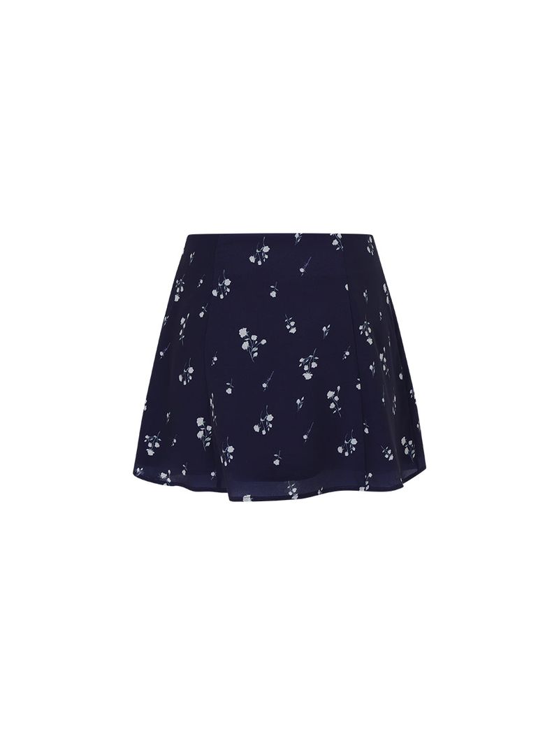 Floral flare skirt (Navy)