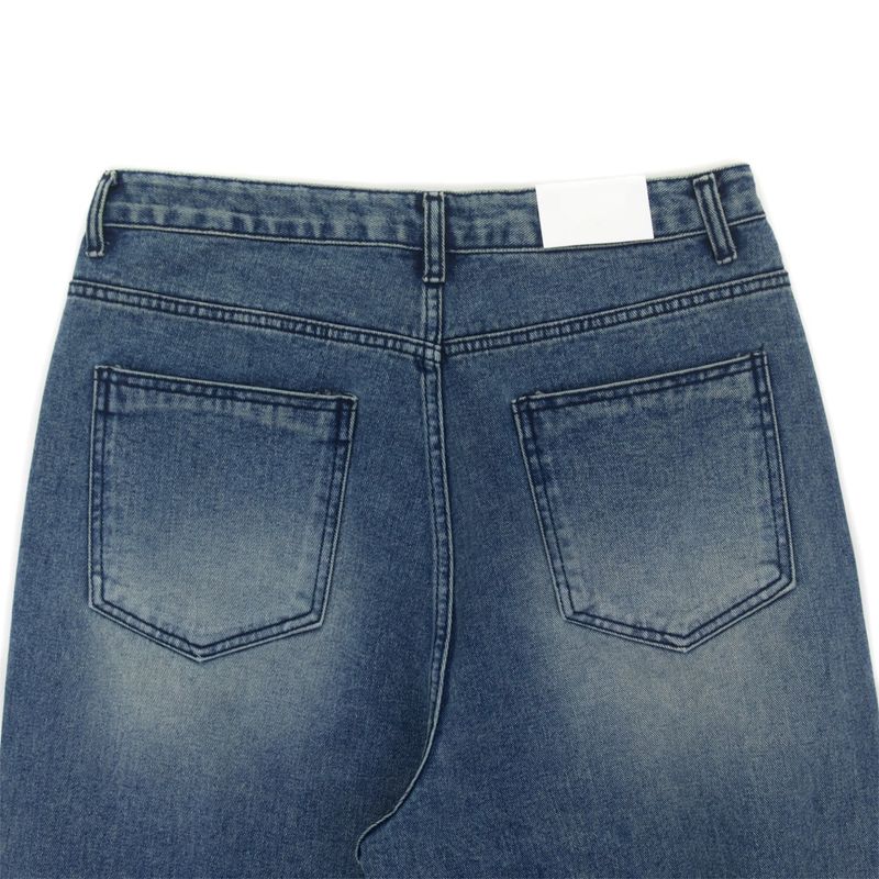 Sleek Curved Denim Pants (2 Colors)