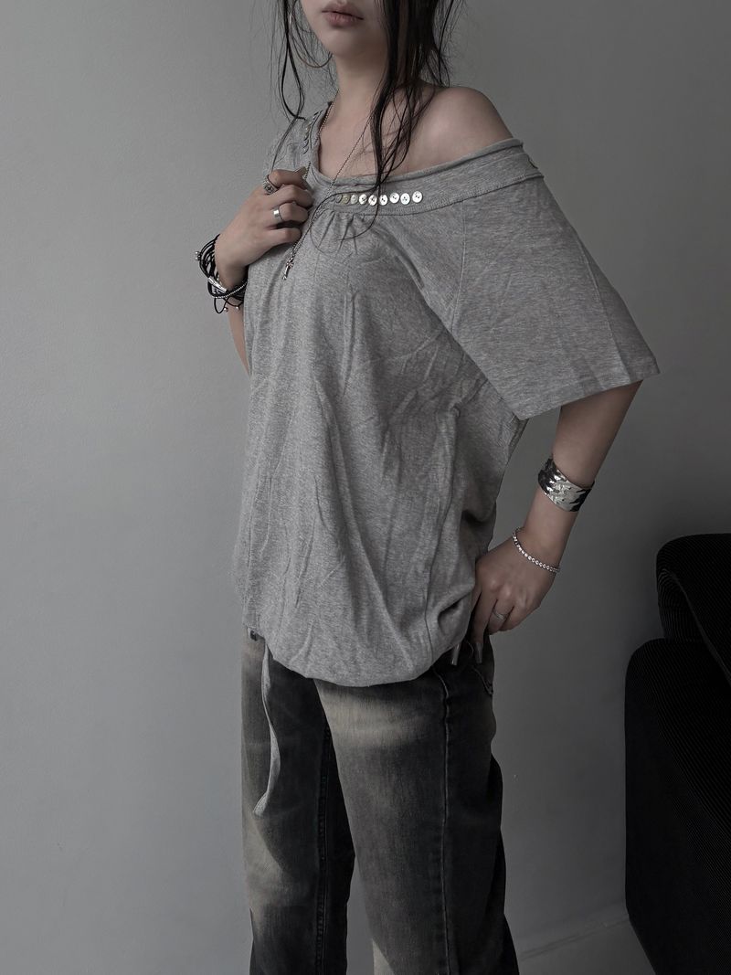 shell button volume strap top (3color)