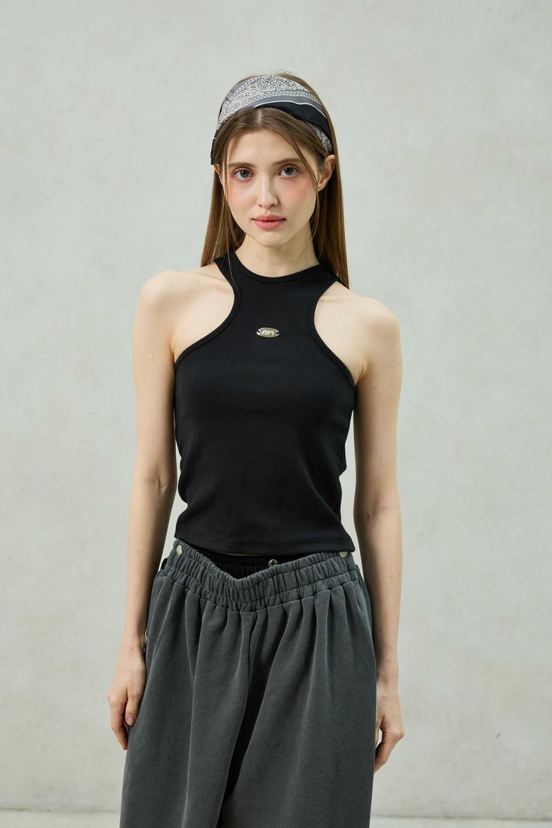 POPPY SLEEVELESS TOP / BLACK