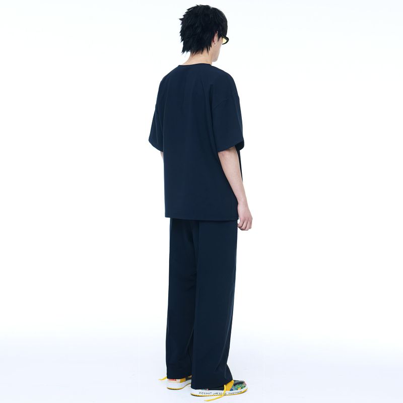 WOVEN 1/2 HALF T-SHIRT NAVY