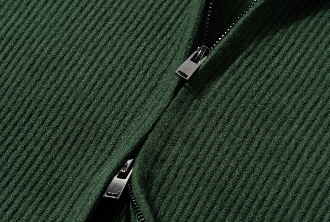 All Day Vertical Ribble Two-Way Half Neck Modal Knit Zip-Up