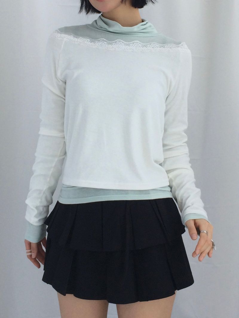 Feminine Flat Neck Long T-Shirt