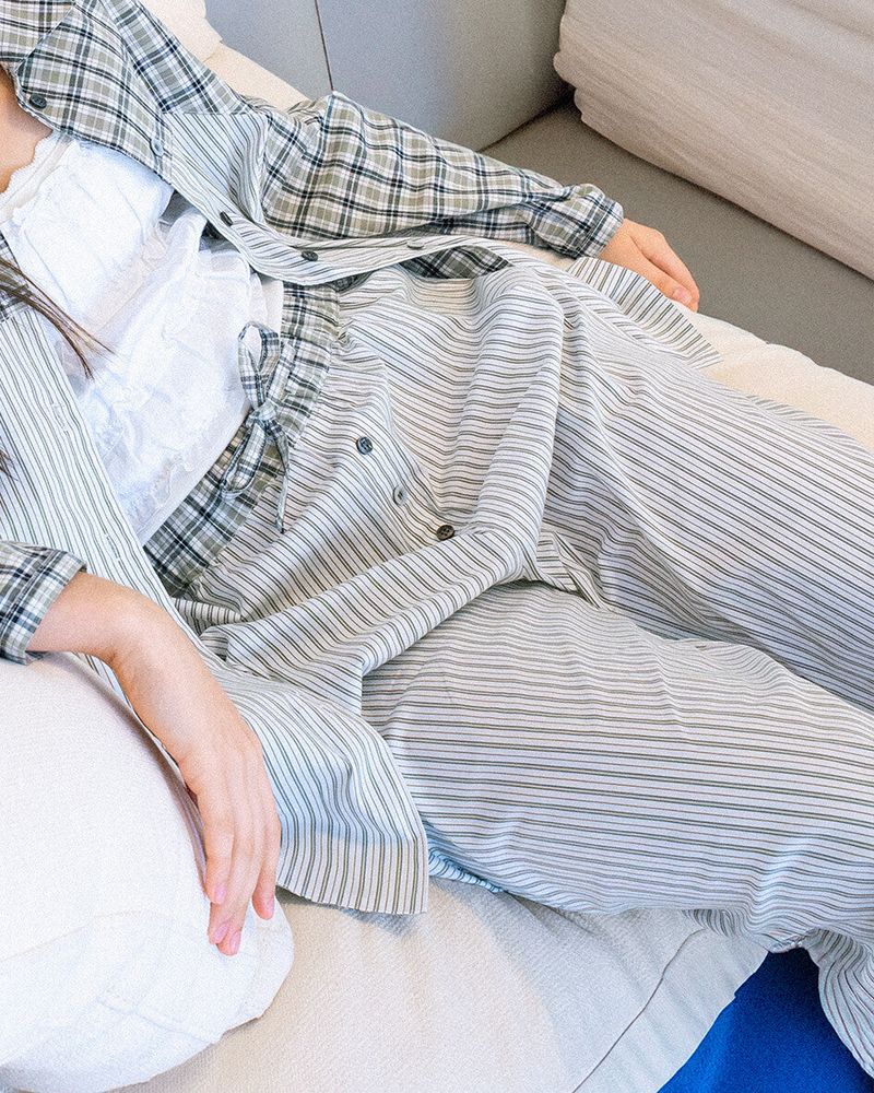 Two-tone Pajama set (green)