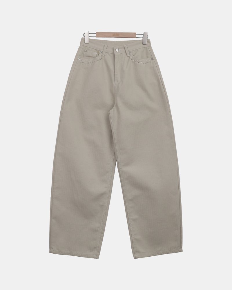 Okid Herringbone Wide Pants