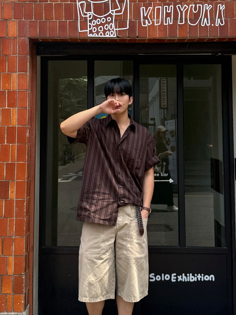 Dying double carpenter bermuda pants