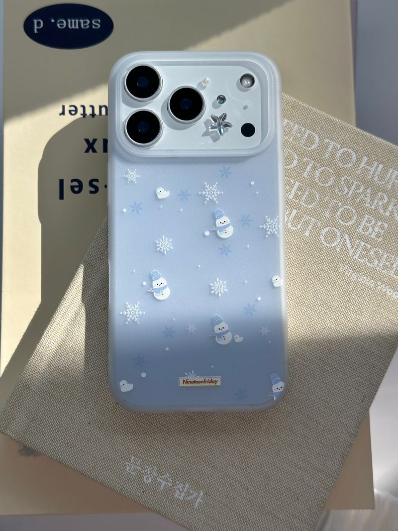 Winter Snowman Snowflake Matte iPhone Case