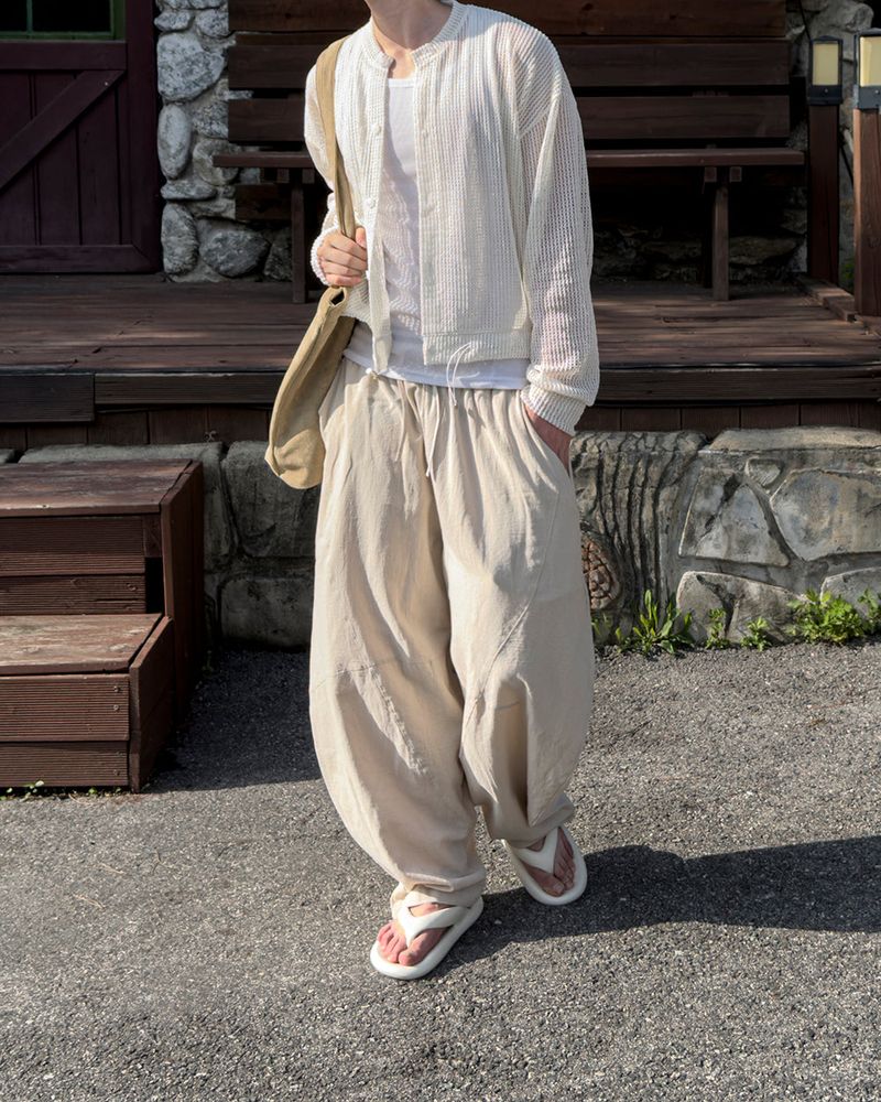 Beo Curved Linen Balloon Pants