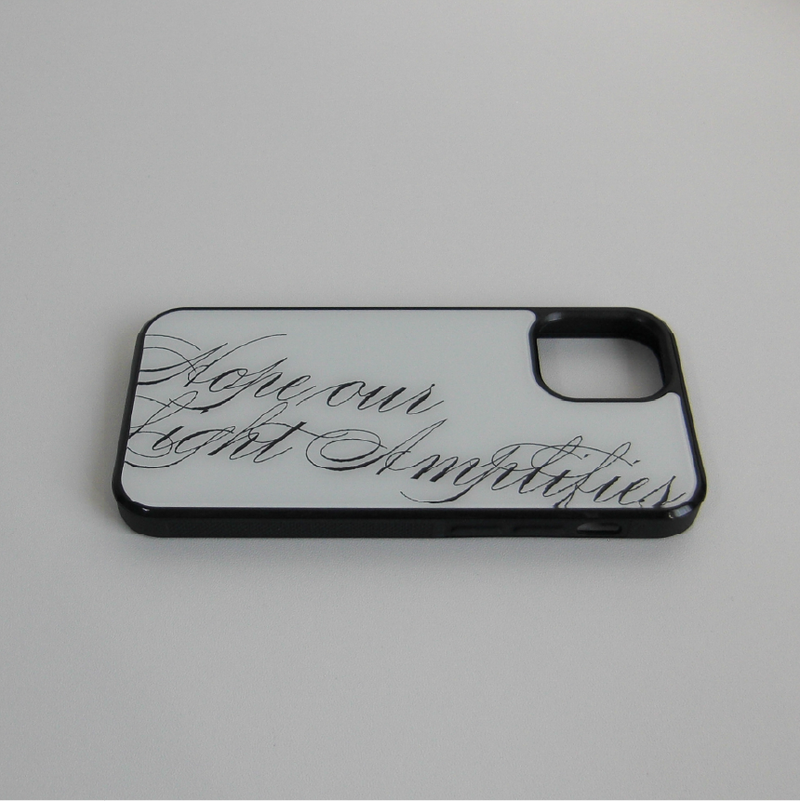 [MADE] slogan glass bumper case (white)