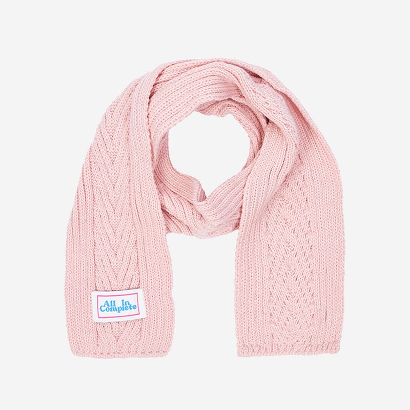 Arrow Knit Mini Muffler (Pink)