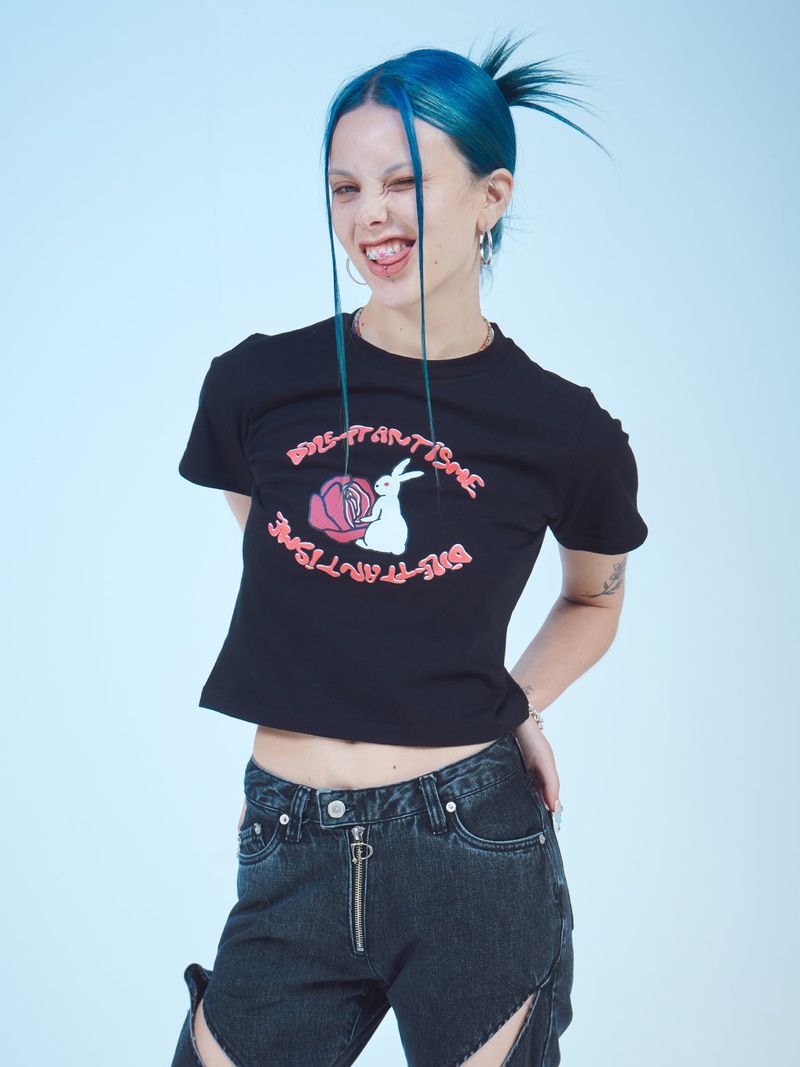 DILETTANTISME（ディレッタンティズム）の「RABBIT CROP T-SHIRTS(Bk)（Tops）」