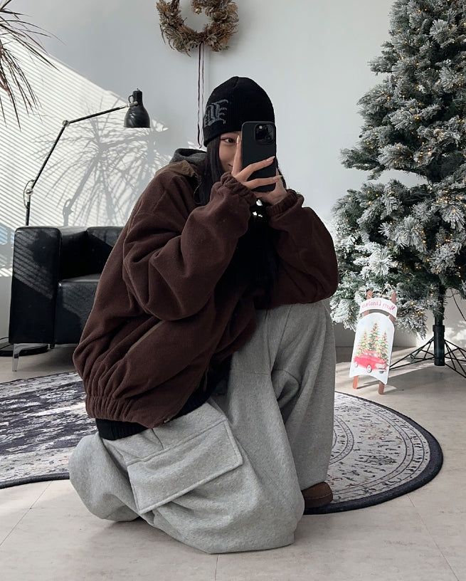 Radif color matching hood knit