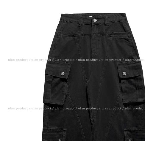 Torti cut stitch denim cargo pants