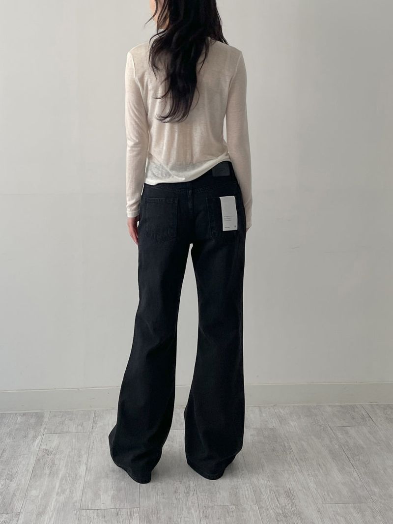 405 Cut-out Bootcut Wide Denim Pants